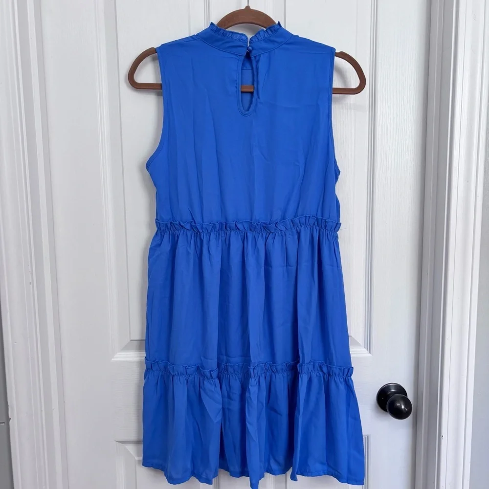 Blue Tiered Ruffle Dress | RACHEAL S - Picture 2 of 11